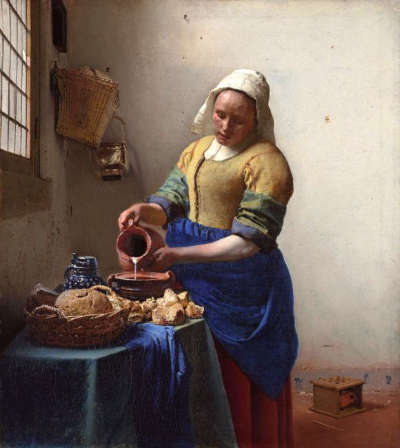 Picture by Jan Vermeer (1632-1676) "Maid with milk jug" ca. 1660. Holland was in bloom.
