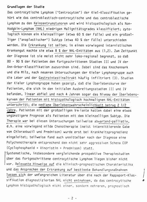 Prof. G. Brittinger, Uni Essen, Multizentrische Therapiestudie, Studienprotokoll 3/5