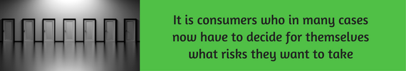 Text: In many cases, consumers have to decide for themselves which risks they want to take. Text: In many cases, consumers have to decide for themselves which risks they want to take.