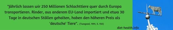 Text: Aus Seite 150 über die Tiertransporte von jährlich 250 Millionen Schlachttieren durch Europa.