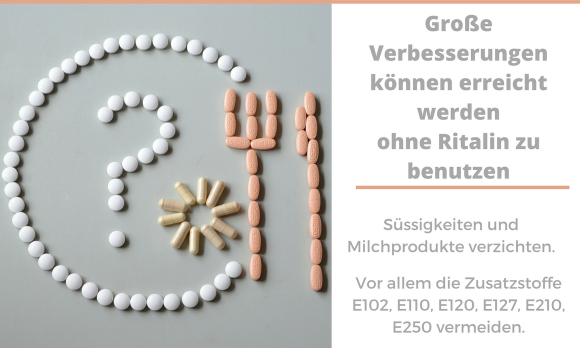 Collage mit Ritalintabletten mit Text: Methoden um "Rital.." zu vermeiden.