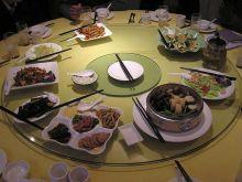 Round table with different Chinese food at an invitation 2010 by my Chinese friends in China. Round table with different Chinese food at an invitation 2010 by my Chinese friends in China.