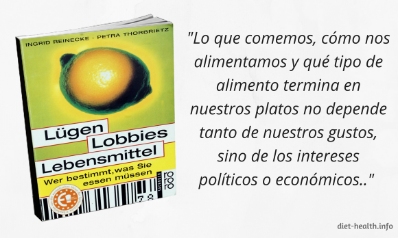 Este libro ilustrado con collage a la derecha con texto: Alimentos con interés político/económico.