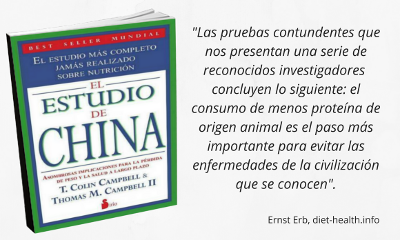 Reseña del libro "El Estudio de China", Campbell, comer menos proteína animal previene enfermedades