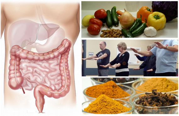 Intestinal tract and what to do to keep it healthy (vegetables, sport, turmeric)