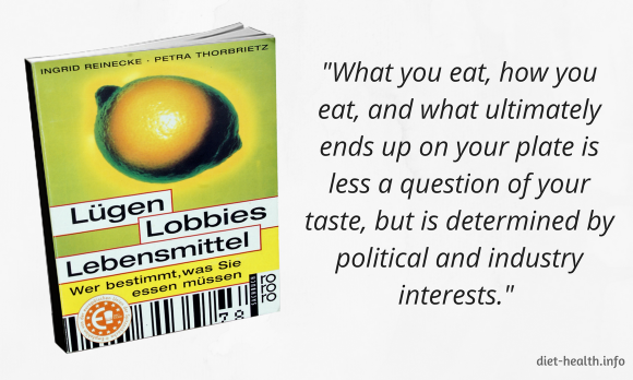 This book illustrated with collage on the right with text: Food with political / economic interest.