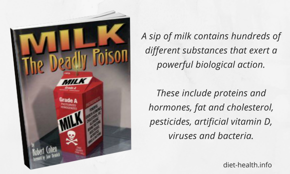 Book "MILK The Deadly Poison" by Robert Cohen and text to the right.