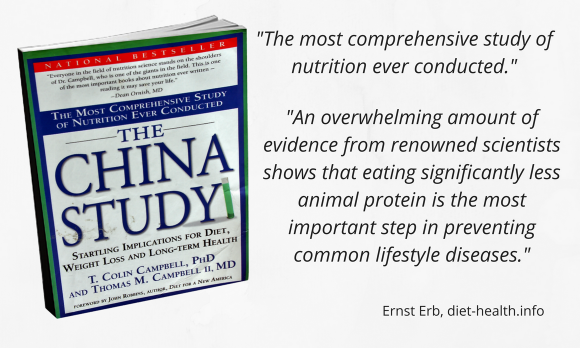 Book "The China study", T. Campbell, eating less animal protein prevents diseases