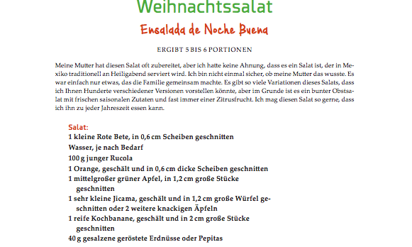 Rezept Teil 1"Weihnachtssalat" aus "Vegane Mexikanische Küche" von Jason Wyrick, Seite 146