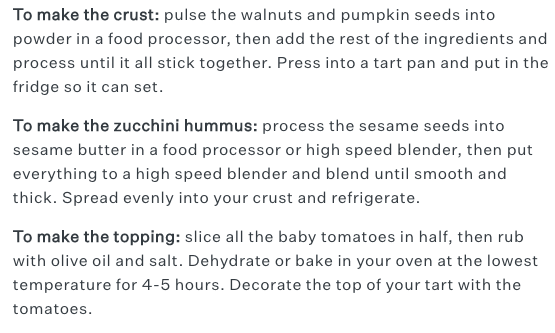 Rezept "Tarte aus getrockneten Tomaten mit Zucchini-Hummus" aus Blog "This Rawsome Vegan Life".