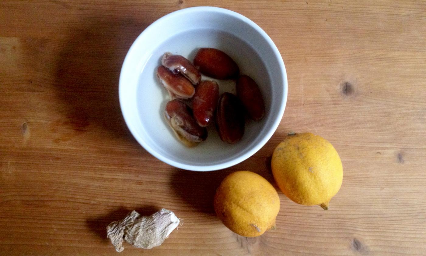 Zutaten für rohvegane Ingwerlimonade