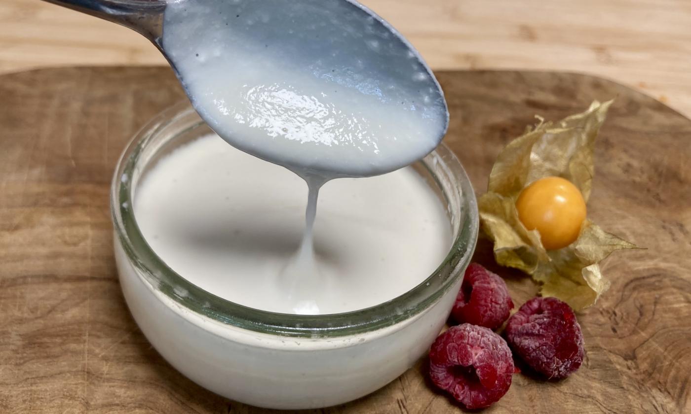 Bild vom fertigen "Roh-veganer Mandeljoghurt aus ganzen Mandeln ohne Verdickungsmittel".