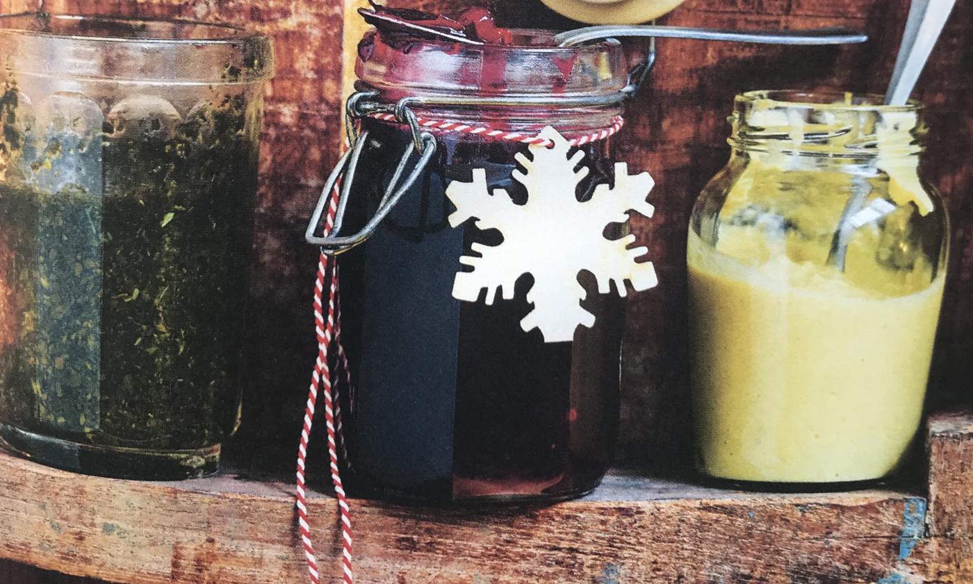 Image of the "Cranberry Orange Sauce" (center) from the book "Vegan Christmas" by Gaz Oakley, p. 113 Image of the "Cranberry Orange Sauce" (center) from the book "Vegan Christmas" by Gaz Oakley, p. 113