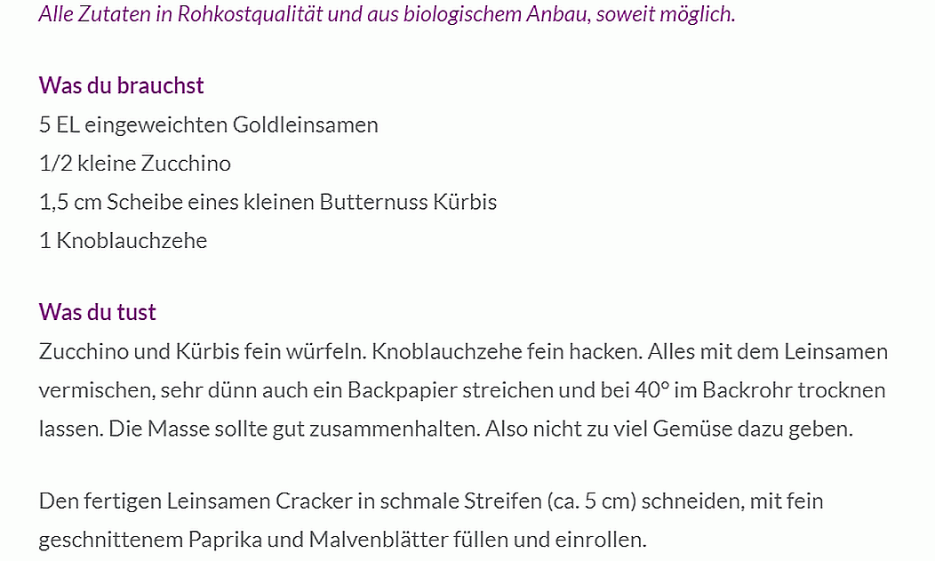 Recipe "Flaxseed Garlic Rolls" from the blog "Tilias Rohkostleben" by Daniela Pongritz.