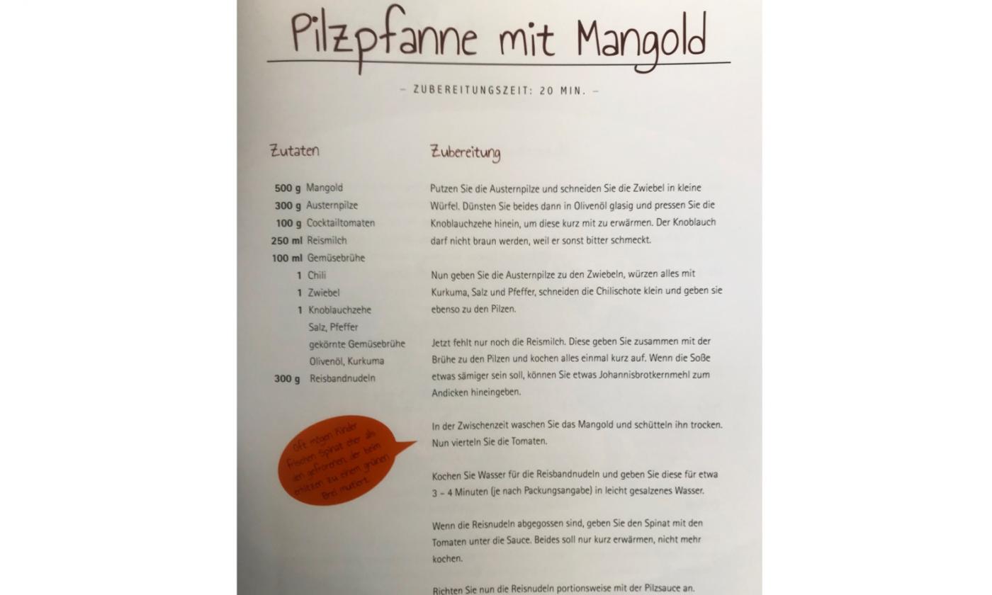 Recipe "Mushroom pan with chard" from the book "Vegan with family - it works" by A. Lüßenhop, p. 113