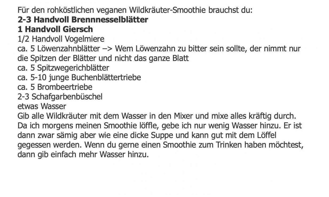 Rezeptbild "Rohköstlich veganer Wildkräuter-Smoothie" aus dem Blog "Rohkostlady" von Yvonne Zindler