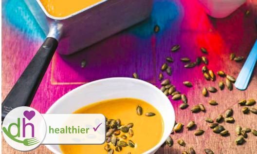 Оригинальное фото рецепта «Батато-кокосовый суп с тыквенными семечками» из «Wholefood ...», стр. 5