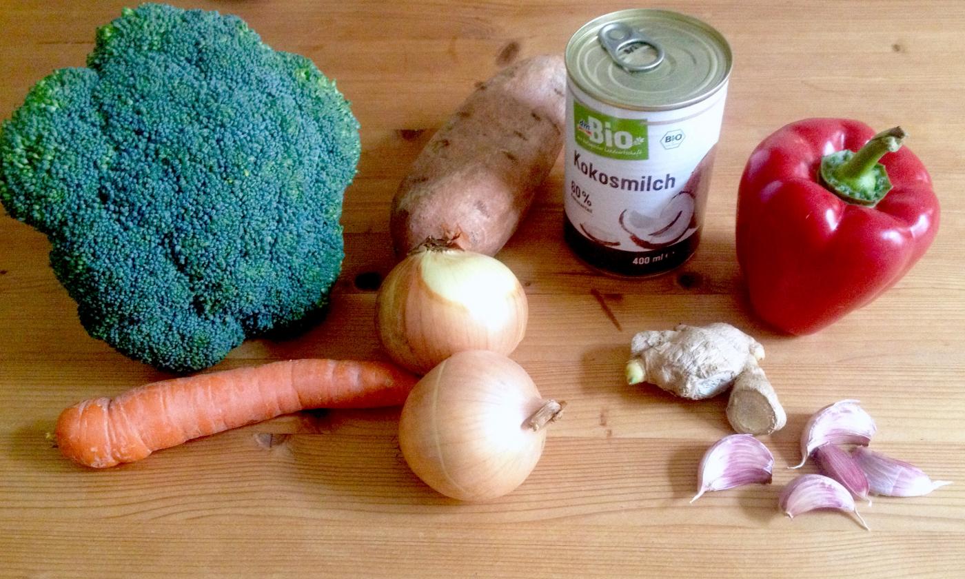 Zutaten für rotes Thai-Curry