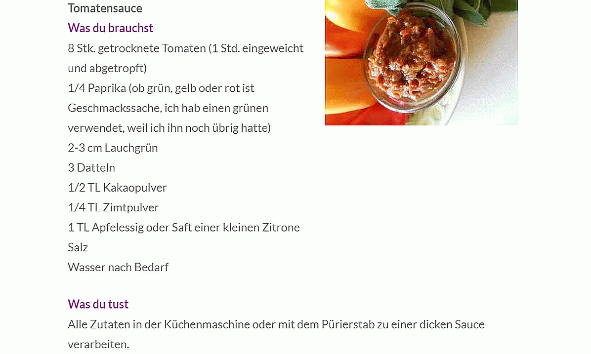 Rezept "Tomatensauce" für das Rezept "Gefüllte Paprika mit Pilz-Walnuss-Füllung".