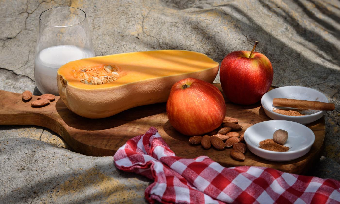 Ingredientes para preparar «Puré cremoso de calabaza y manzana»