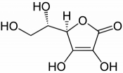 Estructura de la vitamina C (ácido L-ascórbico)