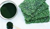 Imagen de la receta «Barritas de espirulina y sésamo», del libro «Raw and Radiant», página 178