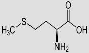 Struktur von L-Methionin.