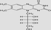 Struktur von Riboflavin (Vitamin B2).