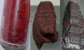 Красный (слева) и фиолетовый (справа) фосфор