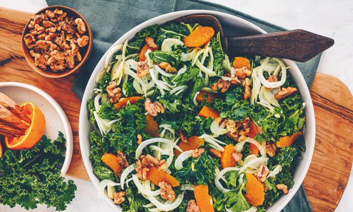 Kale salad with fennel, orange and walnuts | Foundation G+E