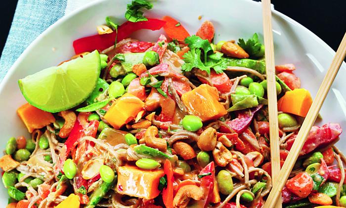 Cashew Soba Noodle Salad with Cashew Ginger Dressing | Foundation G+E
