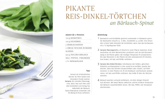 Saludables tartitas de arroz y espelta con ajo de oso