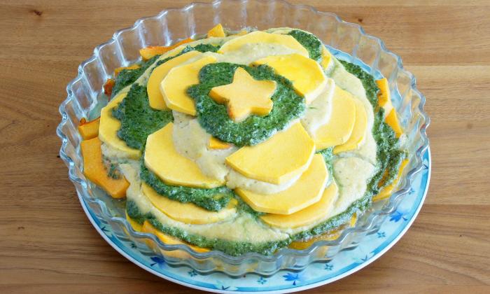 Lasagne di zucca con crema di anacardi e pesto di cavolo