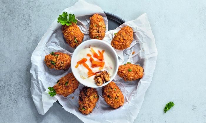 Bolitas de cuscús y lentejas con comino