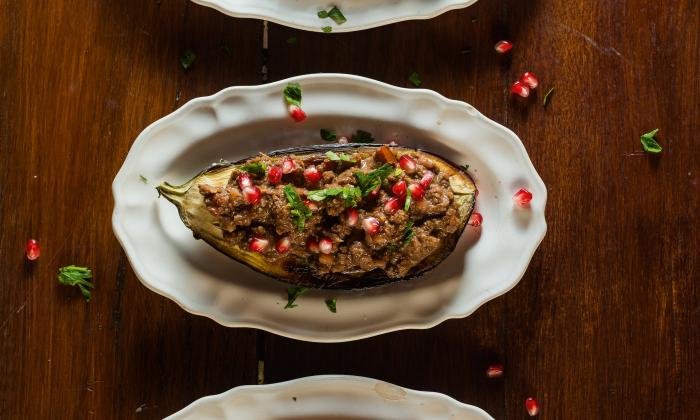 Stuffed Eggplant with Nut and Pomegranate Filling | Foundation G+E