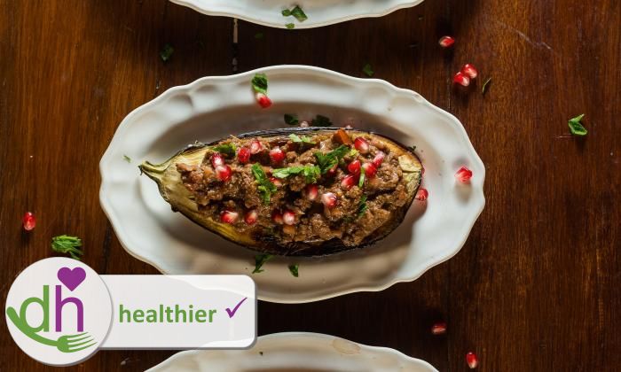 Healthy Stuffed Eggplant with Nut and Pomegranate Filling | Foundation G+E