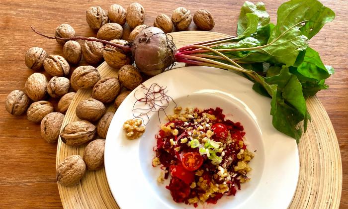 Red lentil salad with raw beetroot and garam masala | Foundation G+E