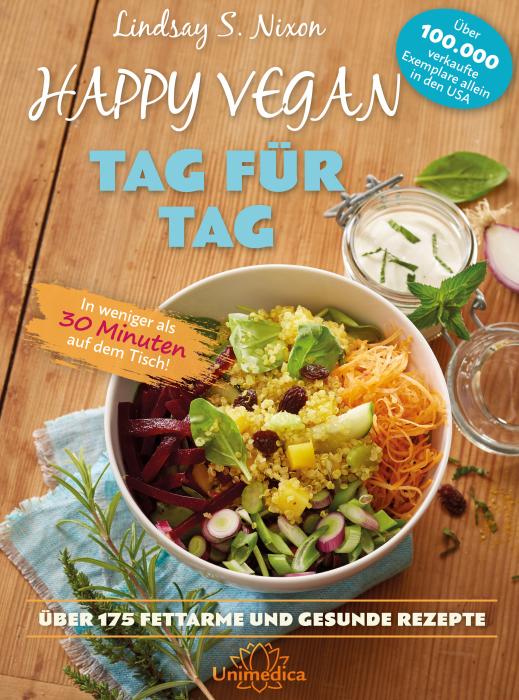 Buchcover: "Happy Vegan Tag für Tag - über 175 fettarme und gesunde Rezepte", von Lindsay S. Nixon