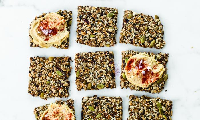 Sun-Dried Tomato and Garlic Super-Seed Crackers | Foundation G+E