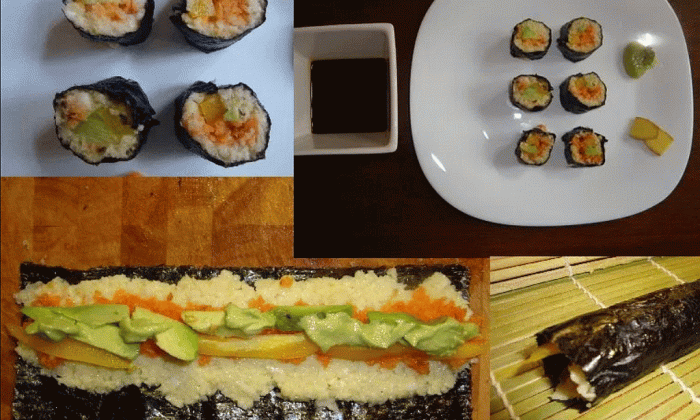 Sushi with celery rice and ginger-radish-wasabi | Foundation G+E