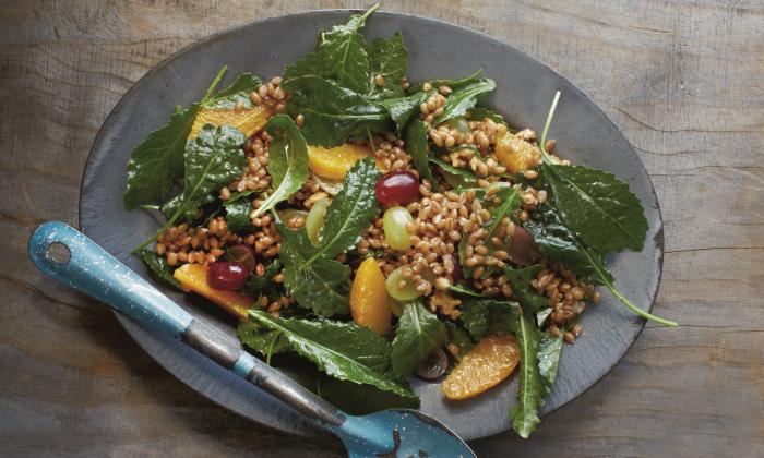Wheat Berry, Baby Kale, Grape, and Orange Salad | Foundation G+E