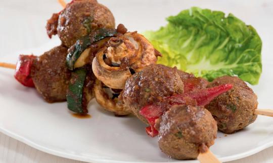 Teriyaki Shish Kebabs (Teriyaki-Spiesse) from the cookbook “Rohkost” (Raw food)