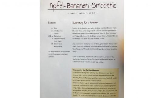 Recipe "Apple-Banana Smoothie" from the book "Vegan with Family-It Works" by A. Lüßenhop, p. 184
