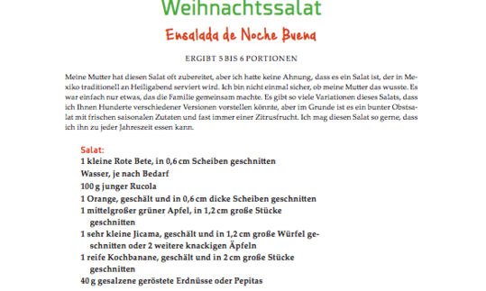 Rezept Teil 1"Weihnachtssalat" aus "Vegane Mexikanische Küche" von Jason Wyrick, Seite 146