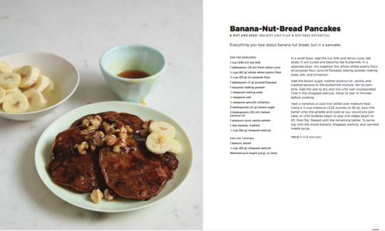 Recipe for Banana-Nut-Bread Pancakes from “Vegans Go Nuts,” by p. 60/61