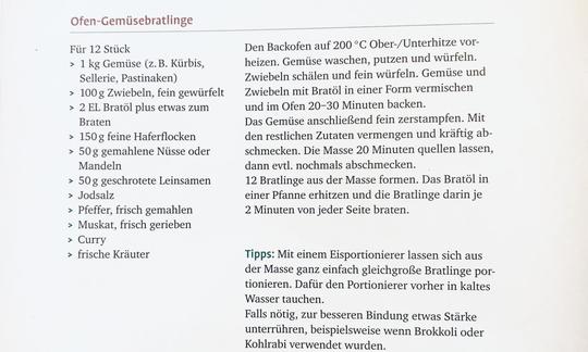 Rezept "Ofen-Gemüsebratlinge" aus dem Buch "Vegane Kinderernährung", Seite 152.