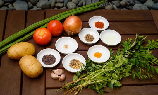 Ingredients for "Indian drumstick curry with potatoes and tomatoes"