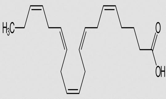 Structural formula of eicosapentaenoic acid (EPA)