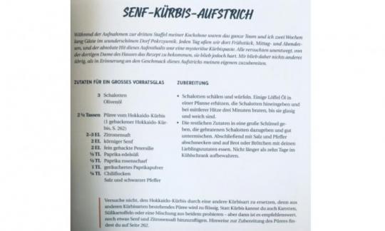 Rezept "Senf-Kürbis-Aufstrich" aus "Zufällig vegan international", Seite 47.