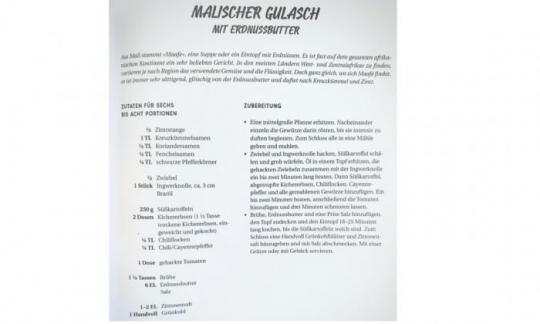 Rezept "Malischer Gulasch mit Erdnussbutter" aus "Zufällig vegan international", Seite 177.